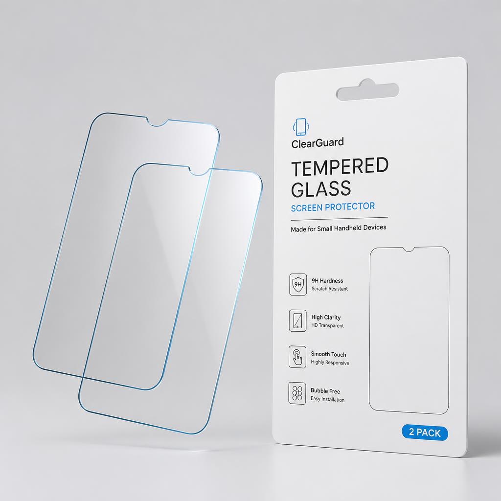 vibeTEXT tempered glass screen protector two pack with packaging